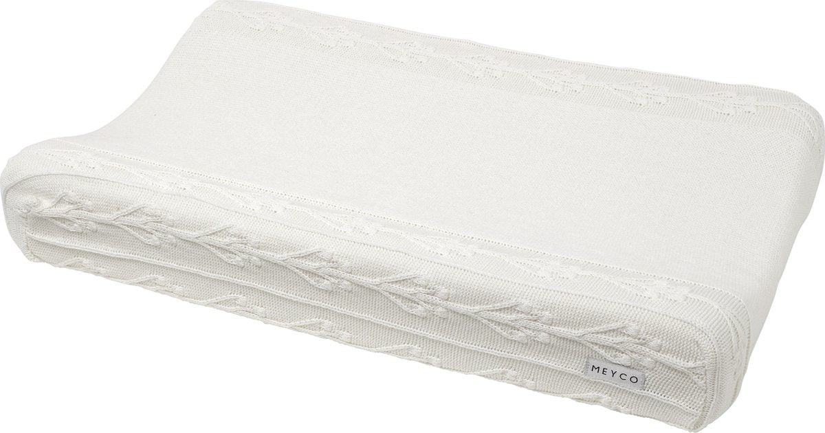 Meyco baby romantisk blomst puslepudebetræk - råhvid - 50x70cm