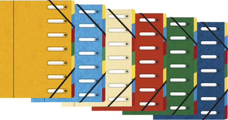 Exacompta 8x sorteringsmappe harmonika® med udtrækbar ryg og udskæringsvinduer - 7 opdelinger - assorteret - 5307e