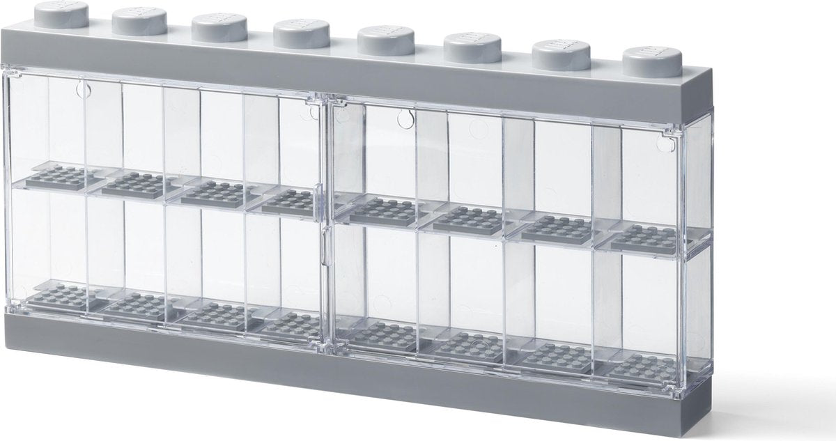 Lego - vitrine minifigur 16 - plastik - grå