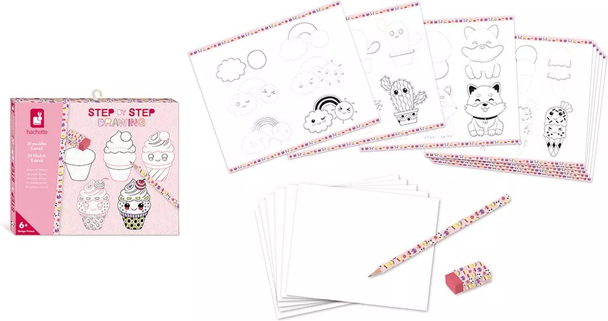 Janod - hachette - kreative kawaii-tegningsmodeller