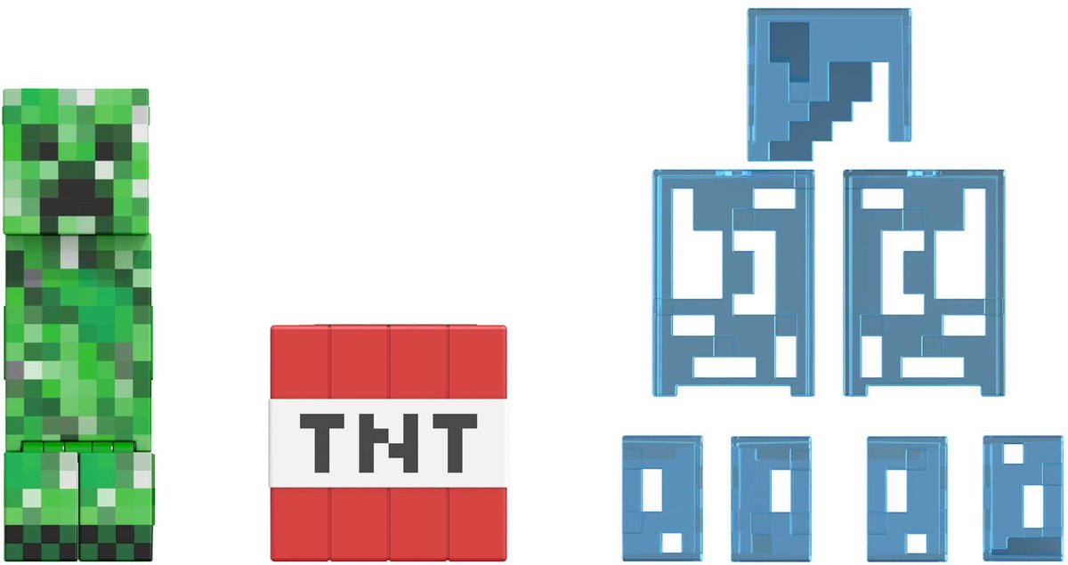 Minecraft diamant-niveau krybefigur flerfarvet