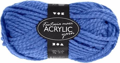 Creativ company fantasia akrylgarn, l: 35 m, maxi, blå, 50 g 1 kugle