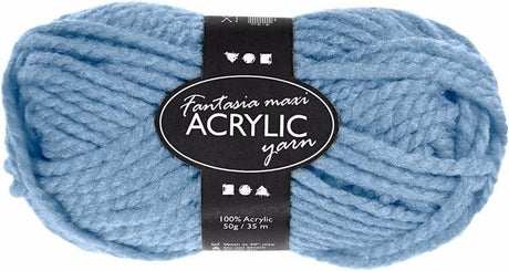 Creativ company fantasia akrylgarn, l: 35 m, maxi, lyseblå, 50 g 1 kugle