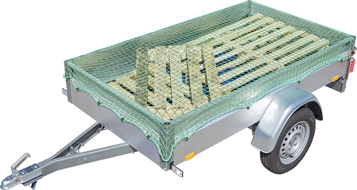 Proplus trailernet - 2,5 x 4,0 m - trailernet - afdækningsnet - trailernet - lastnet - sikkerhed - ø5 mm - med elastiksnor - maskestørrelse 45 x 45 mm - UV stabiliseret - inklusive opbevaringspose
