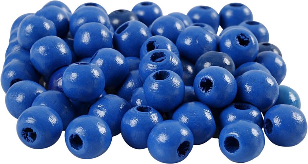 Creativ company cc træperler 12 mm blå 40 stk