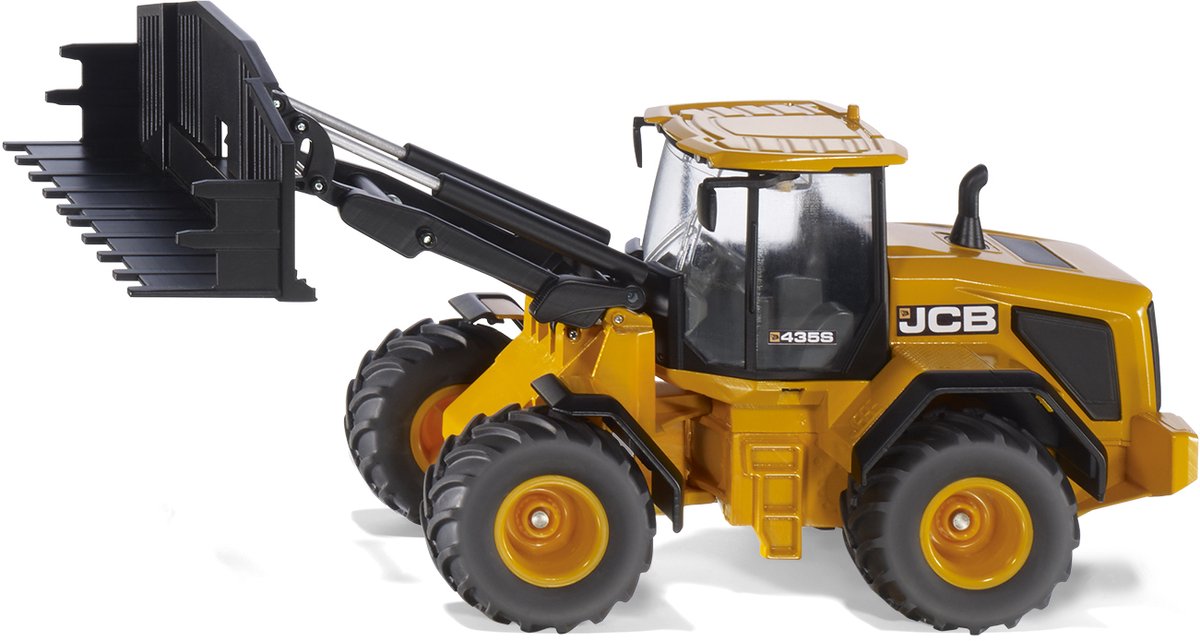 Siku 3663, jcb 435s agri skovl, 1:32, metal plast, orange, skiftesystem til frontlæsser, orange