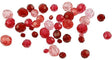 Creativ company cc plast facetteret perleblanding 4-12 mm rød harmoni 170 stk.