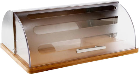 Fem simpelt smarte brødspande bambus med plastlåg - 39 x 28,5 x 14,5 cm