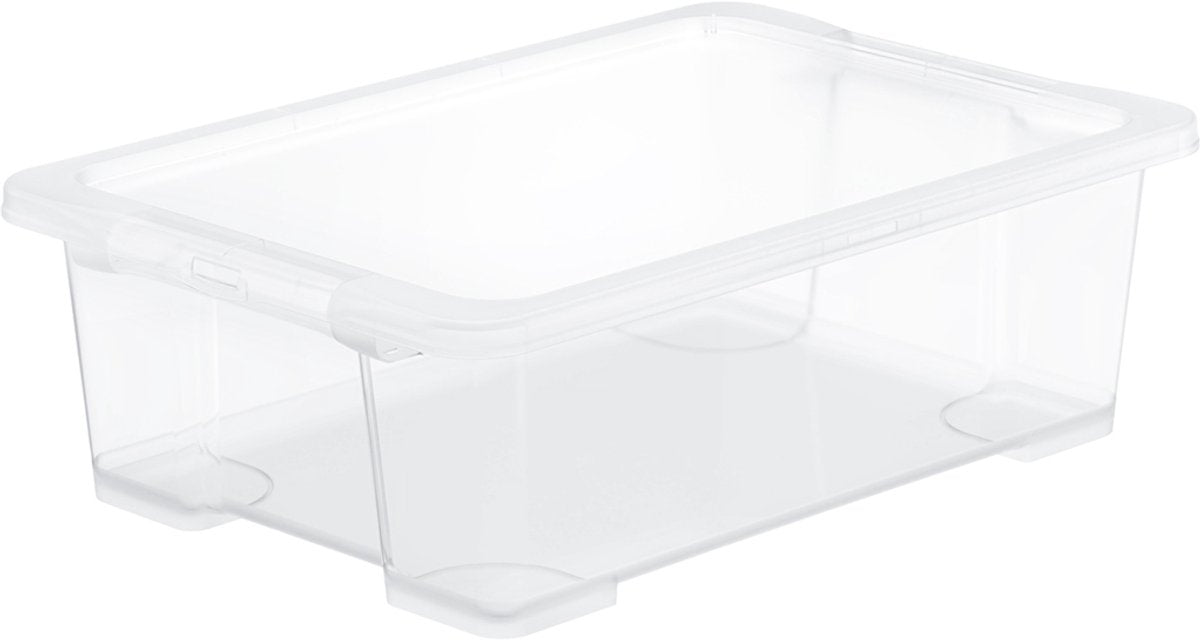 Rotho core basis opbevaringsboks - sæt med 4 - stabelbar - 30 ltr