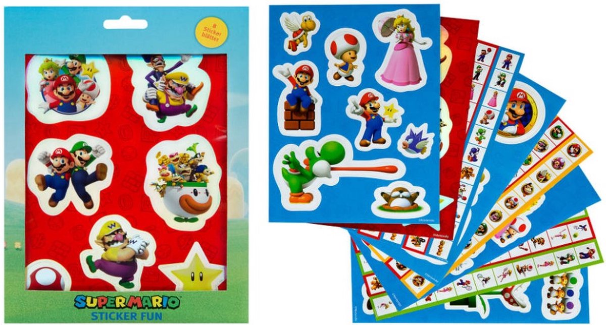 Super Mario-klistermærkesæt med licens til børn