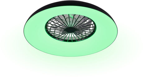 Rl live your light reality svaerholt - fan - sort - inkl. 1x SMD 34 W - fjernbetjening - integreret lysdæmper - trinløst justerbar lysfarve - RGBW farveskifter - 5 hastighedsniveauer - hukommelsesfunktion - sommer- og vintertilstand - dynamisk li
