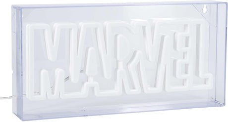 Paladone marvel led neon logo lysskilt – til vægmontering eller fritstående – officielt licenseret marvel room dekorationsgave