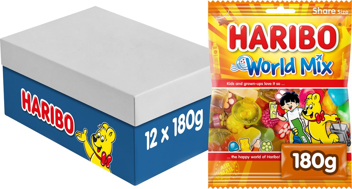 Haribo verdensmix - slikblanding - 12 x 180g