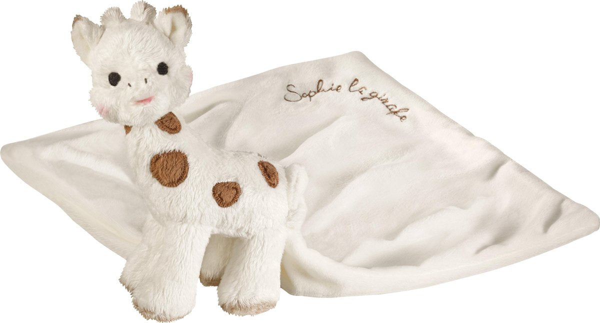 Sophie giraffen krammeklud chérie - baby krammetøj - baby krammeklud - barselsgave - baby shower gave - i luksuriøs hvid beige gaveæske - fra 0 måneder - 25 x 25 cm