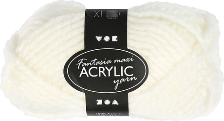 Creativ company fantasia akrylgarn, l: 35 m, maxi, råhvid, 50 g 1 kugle