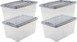 Iris new topbox opbergbox - 45l - kunststof - transparant zilvergrijs - set van 4