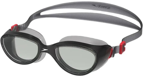 Speedo futura hydrospex svømmebriller - komfortable dykkerbriller til voksne - anti-dug UV beskyttelse - fritids svømmebriller med justerbar rem - sort grå