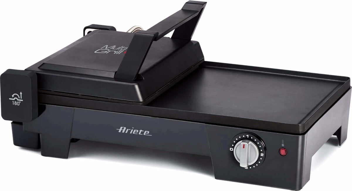 Ariete 1916 10 multigrill 3-i-1 bordgrill med glat og ribbet plade - kontaktgrill - grill - 2400 watt