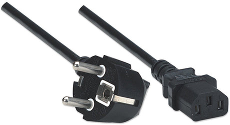 Manhattan 300148 elektrisk ledning sort 1,8 m netstik type e c13 stik