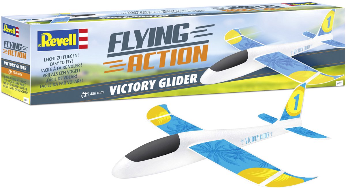 Revell modelbyggesæt fly - 24331 flying action victory svævefly - flystyrofoam byggesæt - - modelfremstilling