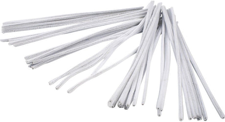 Creativ company chenille hvid 30cm, 50 stk.