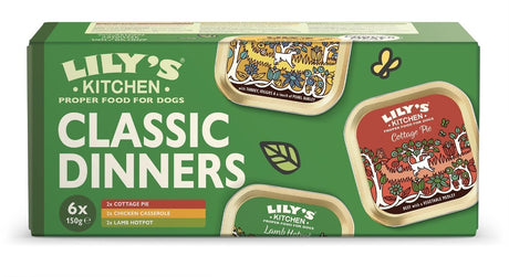 Lilys køkkenhundefoder vådfoder multipak 6x150g - - kylling, oksekød, lam - komplet måltid med grøntsager