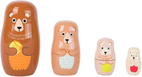 Lille fod - træ matryoshka dukker bjørn familie