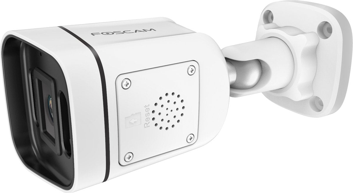 Foscam v5ep-w udendørs sikkerhedskamera – 5mp poe ip kamera – person- og køretøjsdetektion – nattesyn 20m – 2-vejs lyd – spotlight sirene – ip66 – hvid