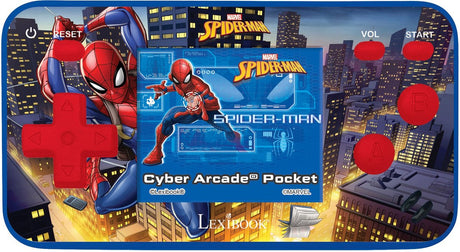 Spiderman™ Lexibook Spider-Man Cyber Arcade Pocket Game Console, 150 Gaming, LCD, Batteridrevet, Rød Blå
