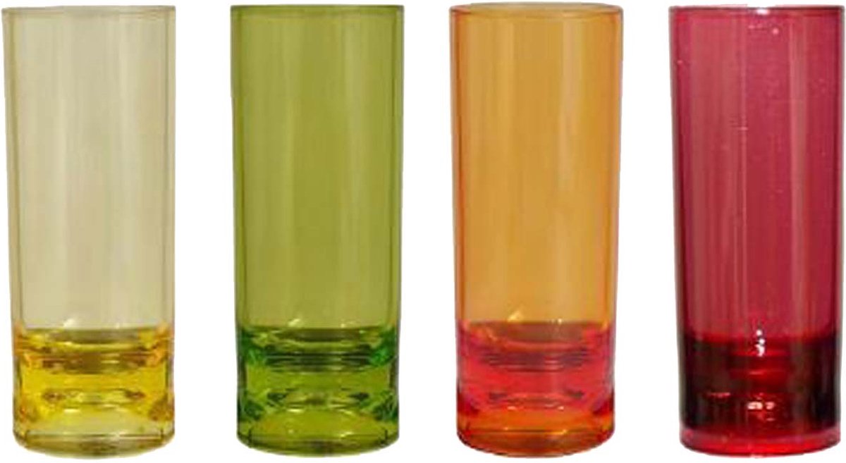 Gimex - farvelinje - shotglas - regnbue - 40 ml - 4 stk