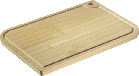 Westmark skærebræt – træskærebræt med juicerille til nem skæring af mad – bambus, 33 x 23 cm
