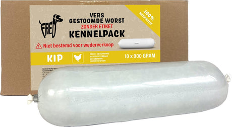 Freds dampede frisk kød pølse kennel pack kylling hvede og gluten fri