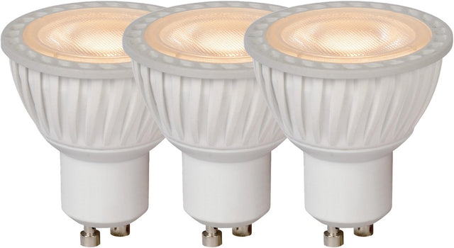 Lucide mr16 - led lampe - ø 5 cm - led dæmpbar - gu10 - 3x5w 3000k - hvid - sæt med 3 stk.
