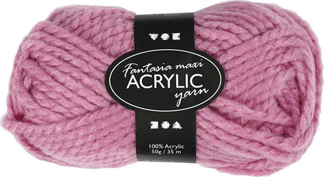Creativ company fantasia akrylgarn, l: 35 m, maxi, pink, 50 g 1 kugle