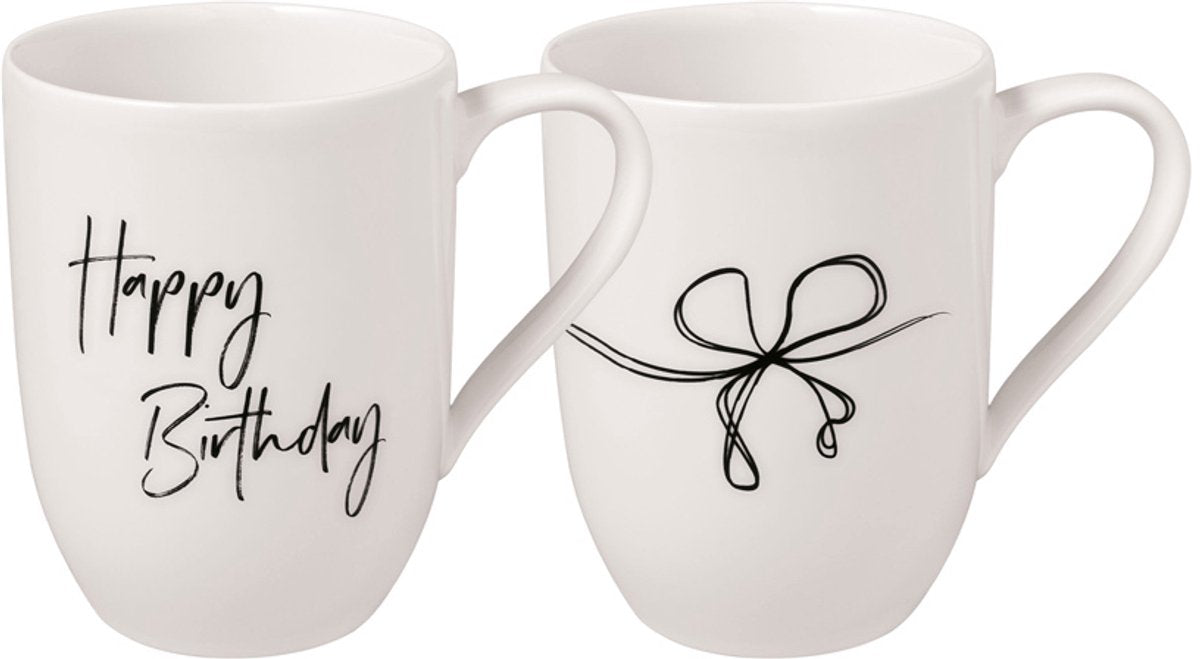Villeroy boch kaffeebecher tillykke med fødselsdagen statement 280 ml sæt med 2