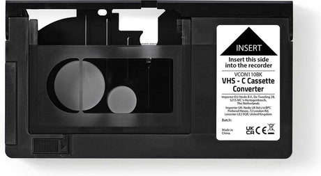 Nedis VHS-C til VHS konverter - plug and play - batteridrevet - sort