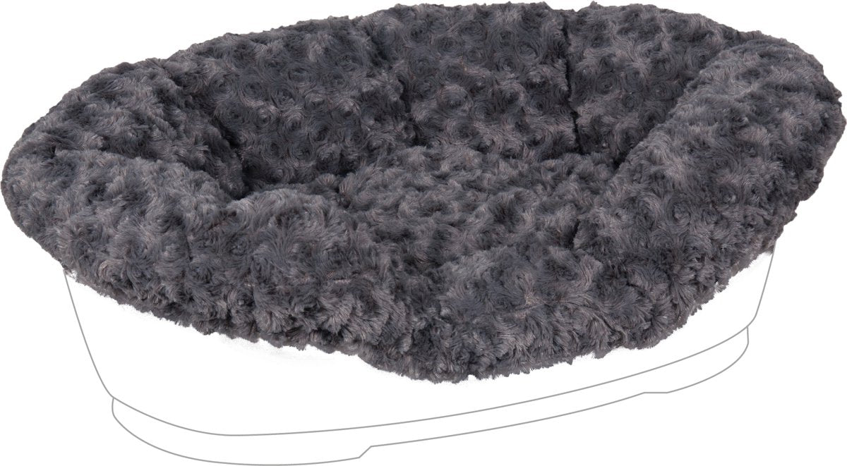 Flamingo hundepude tuck nuttet grå xxl – 110x74x30 cm – elastisk plysbetræk – perfekt til tuck hundeseng –