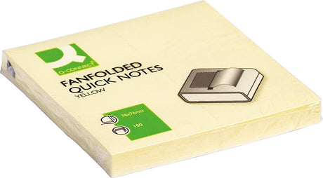 Q-connect z-quick notes, fod 76 x 76 mm, 100 ark, pakke med 12, gul