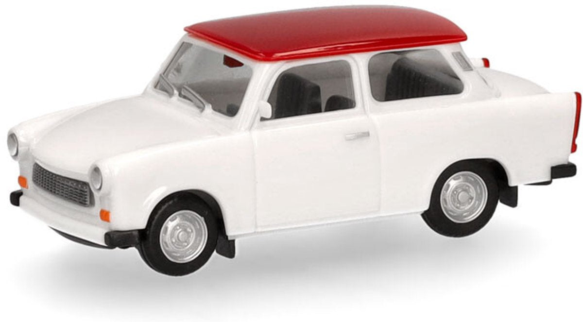 Herpa trabant 601 limousine, hvid (tagrød)