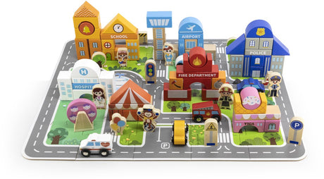 Vigatoys viga toys® træsæt bybyggeklodser bordfigurer
