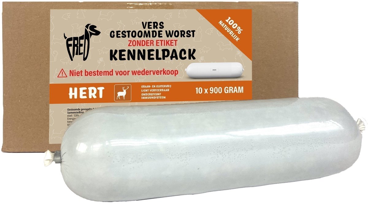 Freds dampede frisk kød pølse kennel pack hjortekorn og glutenfri