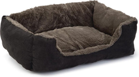 Beeztees baboo super zachte - kattenmand - kattenkussen - taupe zwart - 48x37x18 cm