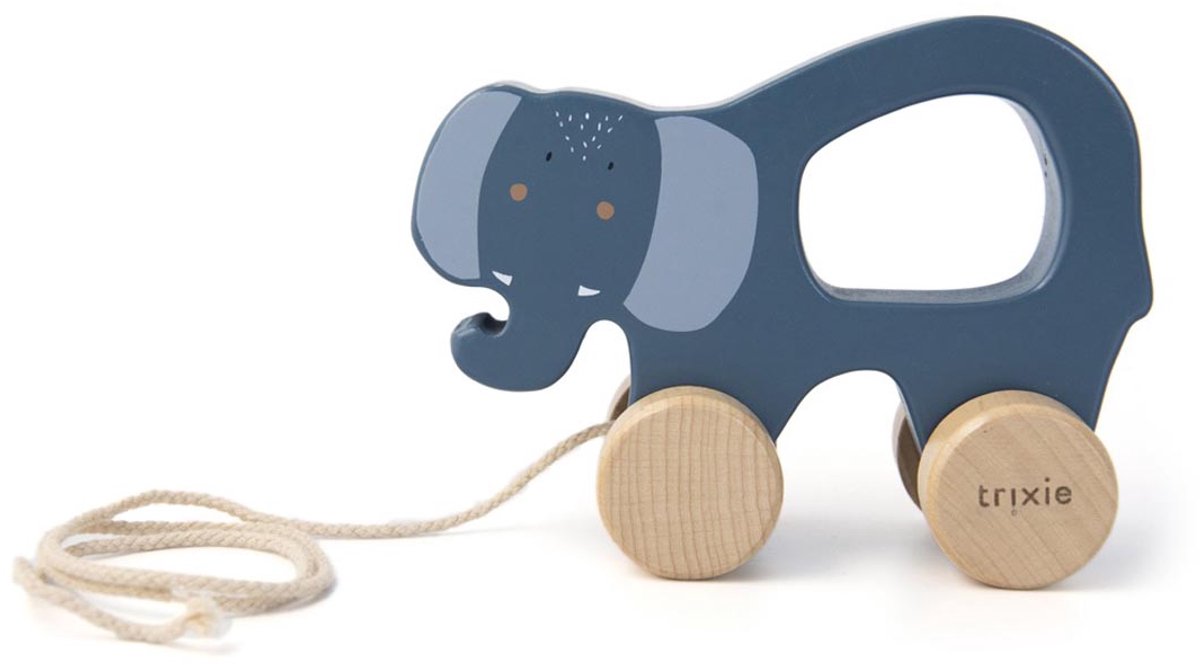 Trixie trætræklegetøj - mrs. elefant - til de første skridt - babylegetøj - til drenge piger - elefant