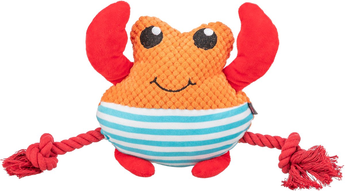 Trixie krabbe med orange floss reb