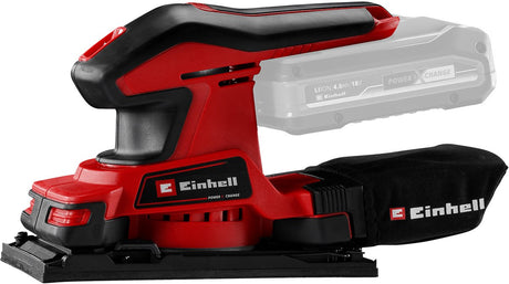Einhell akku orbitalsliber tc-os 18 187 li solo - power x-change - 18 v li-ion - slibeflade: 187 x 97 mm - inkl. 1x ark sandpapir - ekskl. batteri og oplader