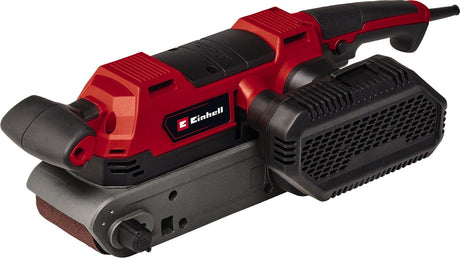 Einhell elektrisk båndsliber te-bs 850 e - 850 w - 200-400 t min - slibeflade: 140x75 mm - båndstørrelse: 533x75 mm - inkl. støvopsamler og 3x slibebånd (k80)