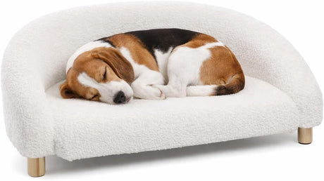 Flamingo hundeseng – sofahund – sofakat – dorado halvrund hvid – 77 x 50 x 27 cm – træben – vaskbar