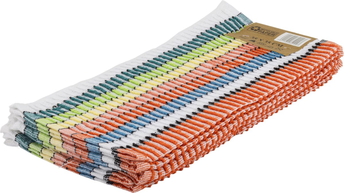 Q-connect karklud 80% flerfarvet bomuld - 6 stk - 35 x 35 cm