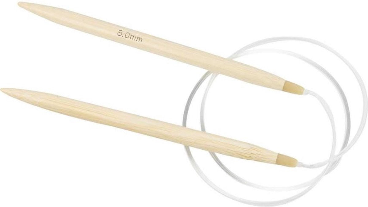 Creativ company creotime runde strikkepinde bambus 8 mm 80 cm