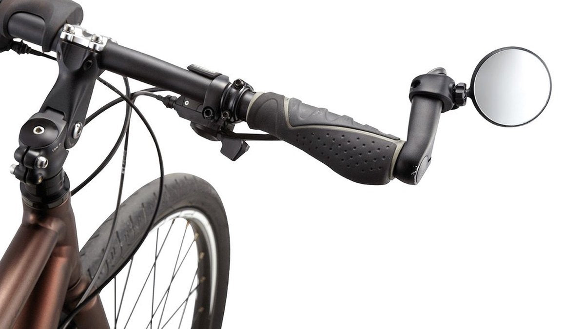 XLC MR-K03 cykelspejl - 360° rotation - ubrydeligt spejlglas - diameter 22,3 - 33,0 mm